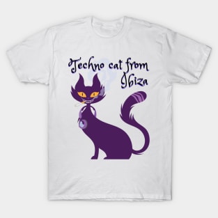 Techno cat from Ibiza - Catsondrugs.com - Techno Party Ibiza Rave Dance Underground Festival Spring Break  Berlin Good Vibes Trance Dance technofashion technomusic housemusic T-Shirt